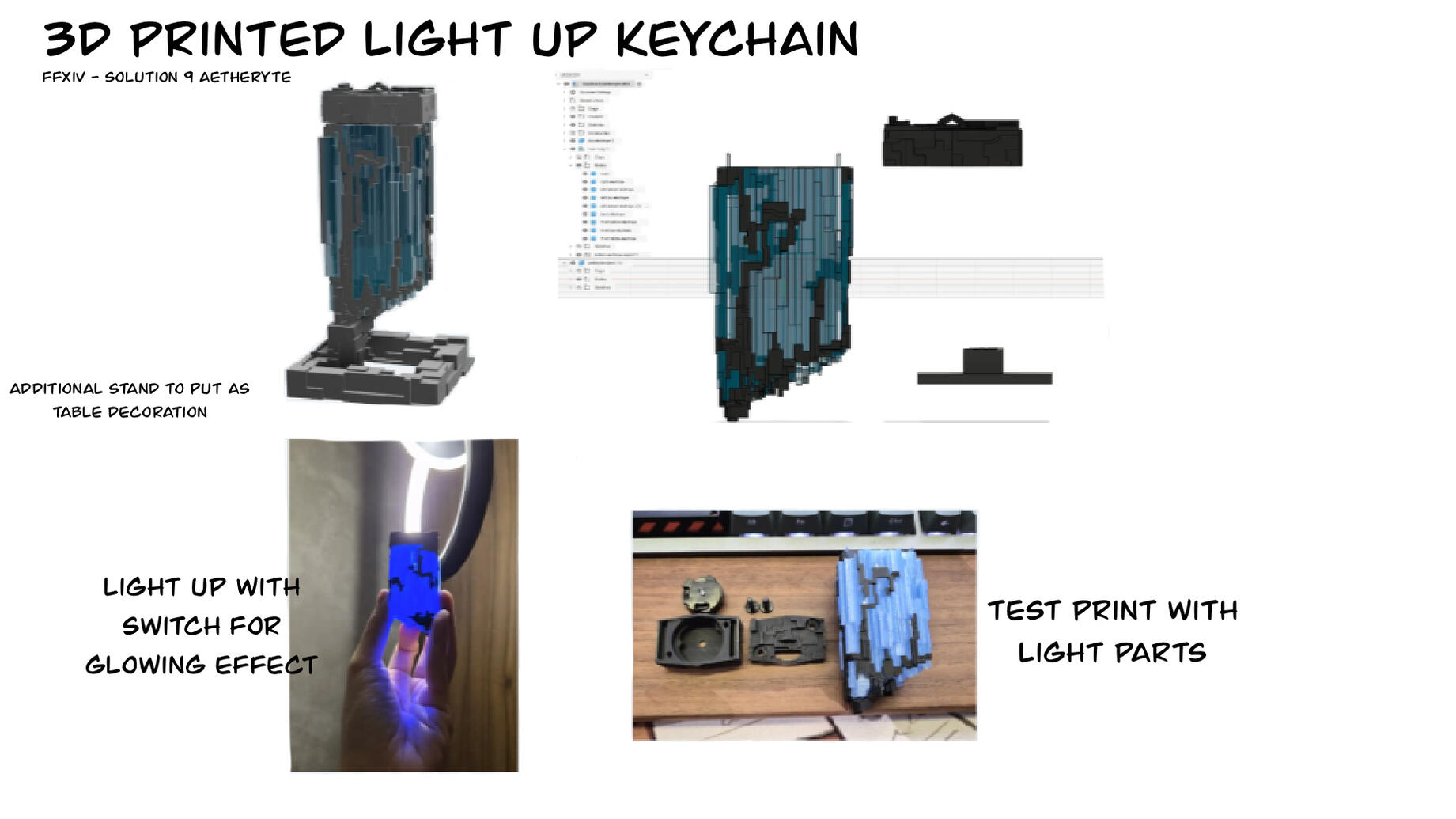FFXIV Solution 9 Aetheryte Light Up Keychain